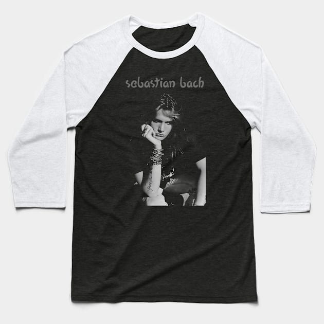 gray Sebastian Bach Baseball T-Shirt by aCt 13